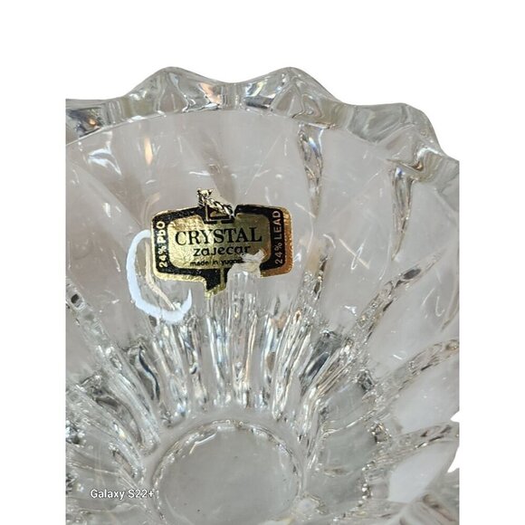 Zajecar 24% Lead Crystal Candle Holders Yugoslavia Holiday Decor Elegant Glasswa - Picture 6 of 10
